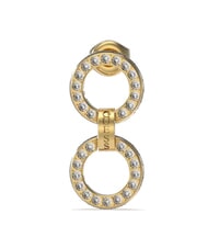 GUESS CIRCLE LIGHTS Double hoop earrings with zirconia yellow gold - Earrings - 3