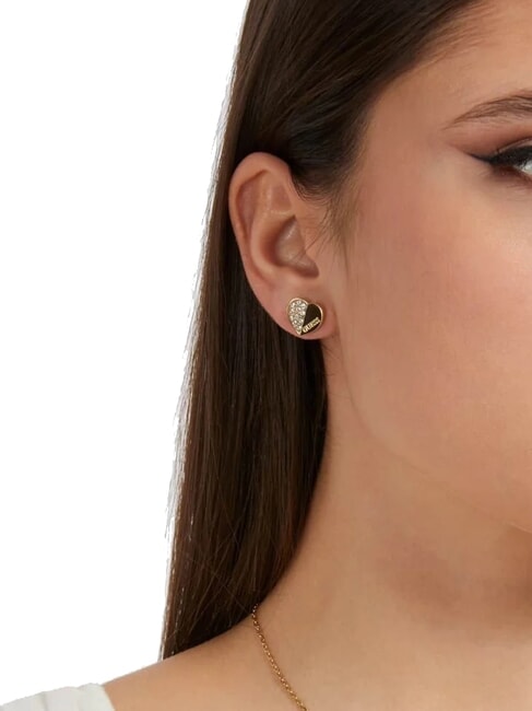 LOVELY Heart ear stud earrings with zirconia yellow gold - Earrings