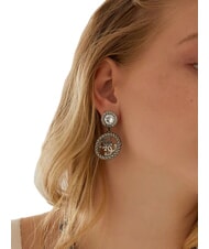 GUESS 4G VINTAGE Logo and zirconia hoop earrings - Earrings
