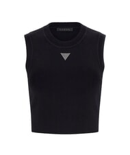 GUESS ALEXIA Short knitted mouse with rhinestone logo jetbla - T-shirt - 4