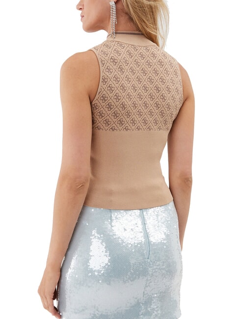 RN LISE 4G Mock neck tank top coffee and travertin - T-shirt