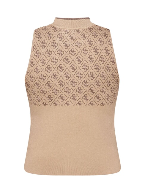 RN LISE 4G Mock neck tank top coffee and travertin - T-shirt