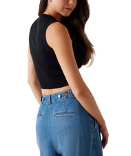 GUESS ALEXIA Short knitted mouse with rhinestone logo - T-shirt