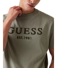 GUESS BOX LOGO T-shirt with embroidered logo mossy green - T-shirt - 3