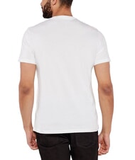 GUESS TRIANGLE Cotton T-shirt with print purwhite - T-shirt - 2