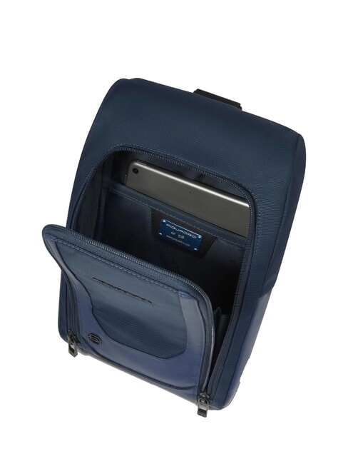 S140 One-shoulder iPad backpack in recycled fabric blue - Laptop backpacks