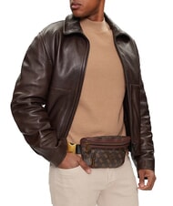 GUESS MILANO Logo print belt bag brown/ochre - Hip pouches - 4