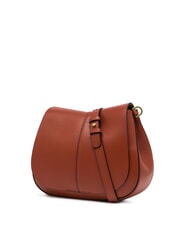 GIANNI CHIARINI HELENA ROUND Leather bag with double shoulder strap brick red - Women’s Bags - 2