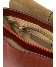 GIANNI CHIARINI HELENA ROUND Leather bag with double shoulder strap brick red - Women’s Bags - 5