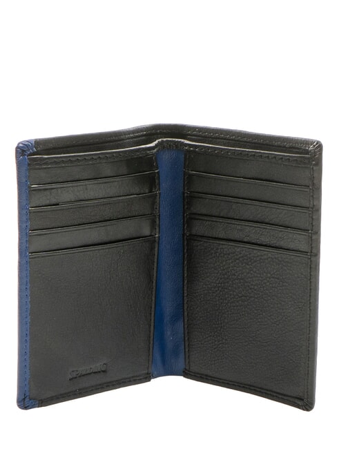 STRIPE  Vertical leather wallet black/navy - Men’s Wallets