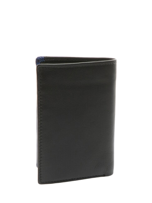 STRIPE  Vertical leather wallet black/navy - Men’s Wallets