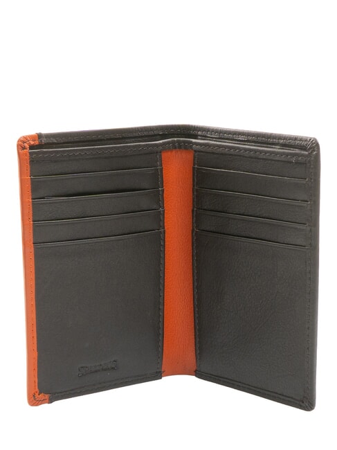 STRIPE  Vertical leather wallet brown/orange - Men’s Wallets