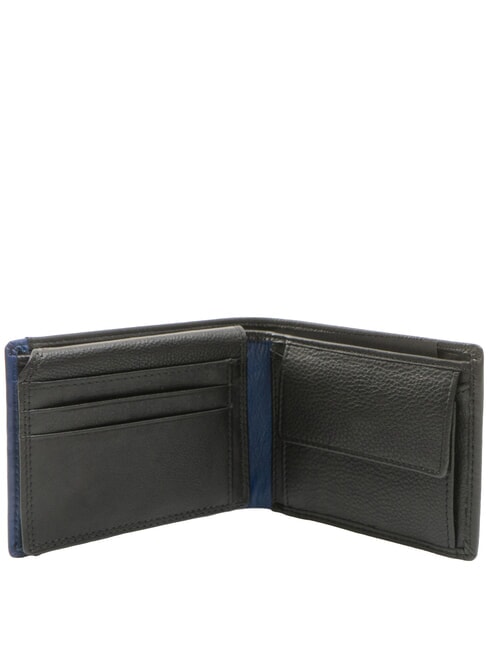 SNAP  Men's leather wallet, with coin purse black/navy - Men’s Wallets