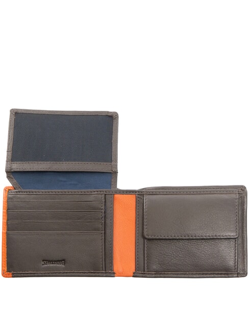 SNAP  Men's leather wallet, with coin purse brown/orange - Men’s Wallets
