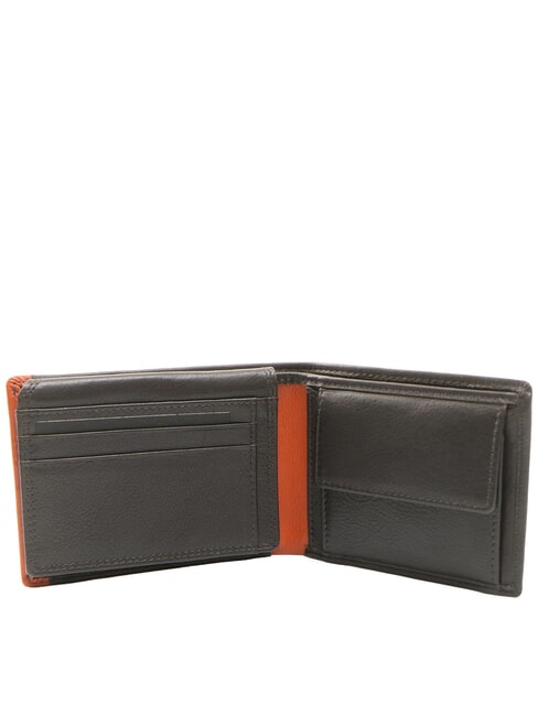 SNAP  Men's leather wallet, with coin purse brown/orange - Men’s Wallets