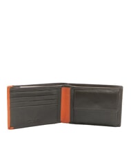 SPALDING STRIPE Leather wallet with coin purse brown/orange - Men’s Wallets - 2
