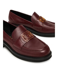 GUESS SHUTTLE3 Leather moccasin RED - Women’s shoes - 5