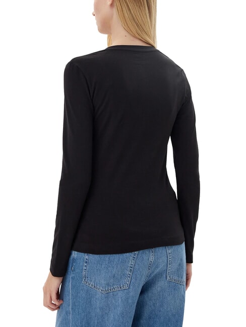 EMBRO SCRIPT LOGO Long sleeve T-shirt with logo and rhinestones jetbla - T-shirt