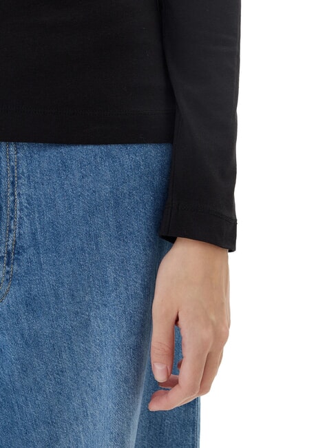 EMBRO SCRIPT LOGO Long sleeve T-shirt with logo and rhinestones jetbla - T-shirt