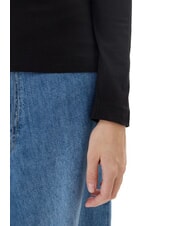 GUESS EMBRO SCRIPT LOGO Long sleeve T-shirt with logo and rhinestones jetbla - T-shirt - 4