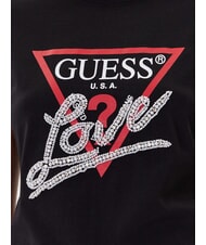 GUESS PEARLS LOVE TRIANGLE T-shirt with print and applications jetbla - T-shirt - 3