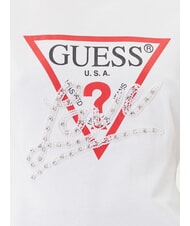 GUESS PEARLS LOVE TRIANGLE T-shirt with print and applications purwhite - T-shirt - 3