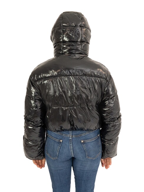 MINGAN Short shiny down jacket with hood recycled shiny black - Women's down jackets