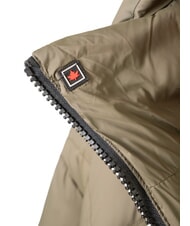 CANADIAN EUGENIE Short satin down jacket with hood olive night - Women's down jackets - 4