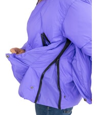 CANADIAN EUGENIE Short satin down jacket with hood purple opulence - Women's down jackets - 3