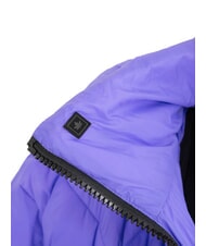 CANADIAN EUGENIE Short satin down jacket with hood purple opulence - Women's down jackets - 4