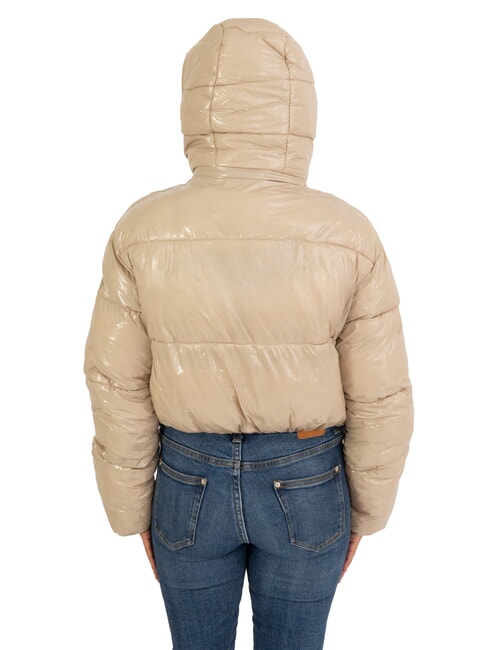 MINGAN Short shiny down jacket with hood recycled glossy goat - Women's down jackets