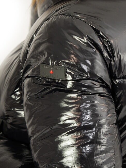 SUMMERSIDE Short shiny down jacket recycled shiny black - Women's down jackets
