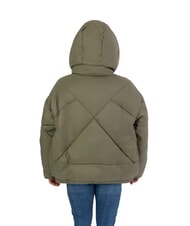 CANADIAN EUGENIE Short satin down jacket with hood olive night - Women's down jackets - 2