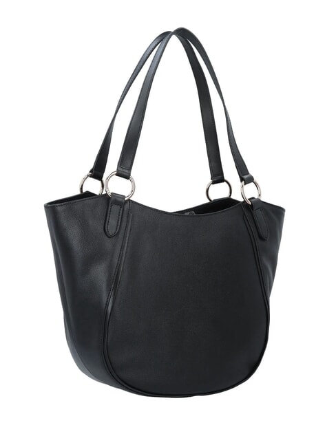 DOMITILLA  Leather Shopping Bag Black Gold - Women’s Bags