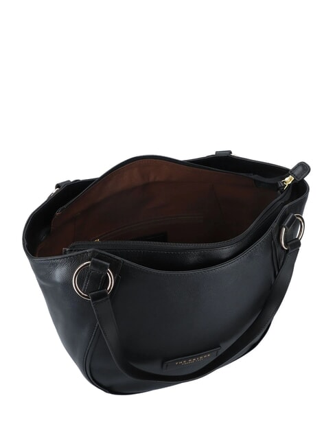 DOMITILLA  Leather Shopping Bag Black Gold - Women’s Bags