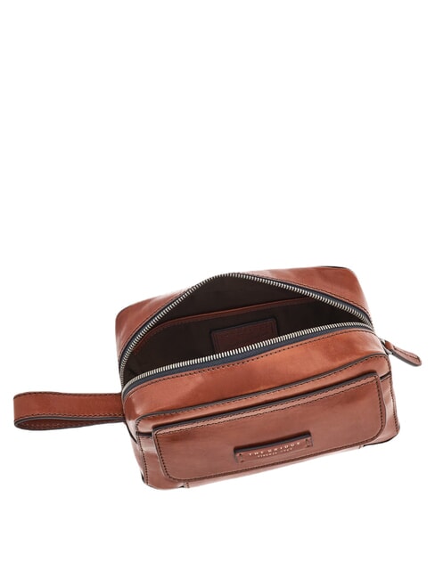 ALBERTO Leather beauty pouch Brown / Ruthenium - Beauty Case
