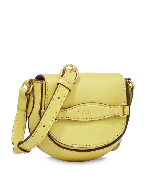BETTINA Mini leather shoulder bag lime with gold - Women’s Bags