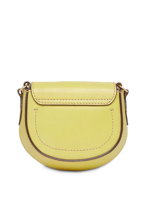 BETTINA Mini leather shoulder bag lime with gold - Women’s Bags