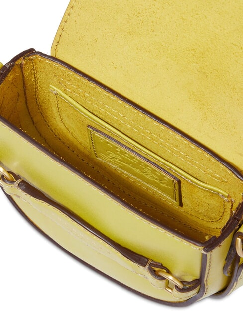 BETTINA Mini leather shoulder bag lime with gold - Women’s Bags