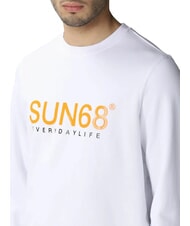 SUN68 ROUND FLUO Crewneck sweatshirt with logo print white - Sweatshirts - 3