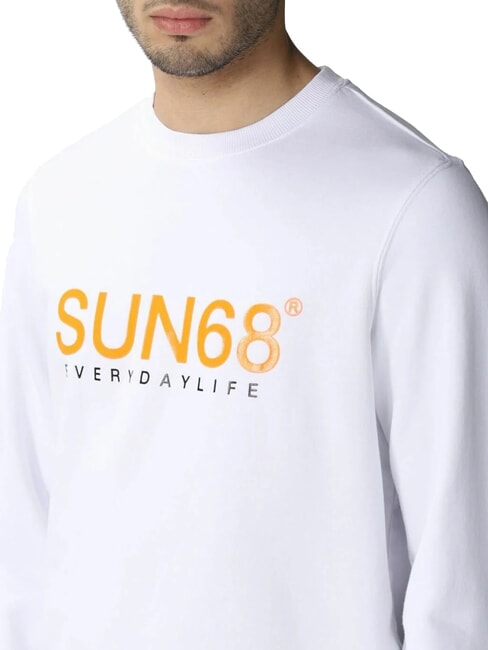 ROUND FLUO Crewneck sweatshirt with logo print white - Sweatshirts