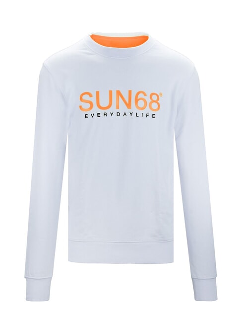 ROUND FLUO Crewneck sweatshirt with logo print white - Sweatshirts