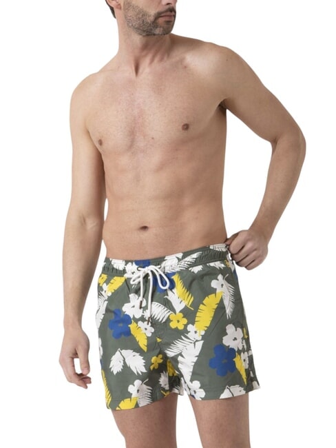 CLASSIC PRINT Men's beach costume military / yellow - Swimwear