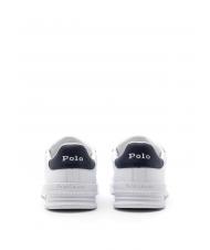 RALPH LAUREN HERITAGE COURT II NAPPA Men's leather sneakers white / newport navy pp - Men&rsquo;s shoes - 3