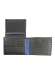 SPALDING STRIPE Leather wallet with flap black/navy - Men’s Wallets - 3