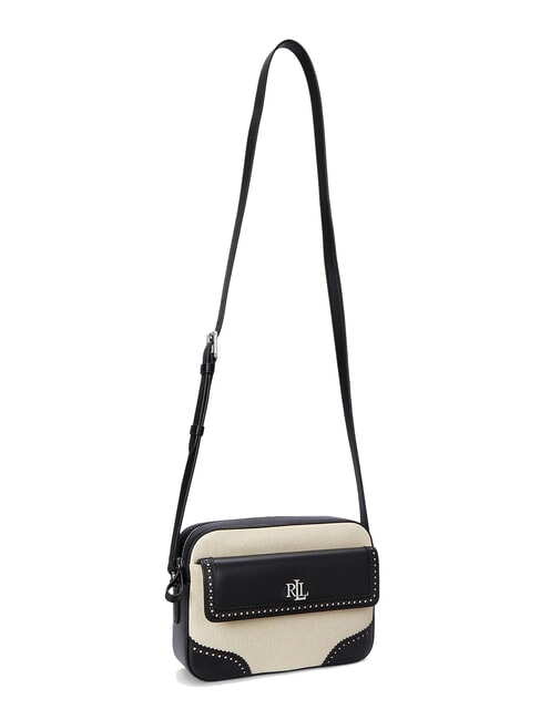 MARCY Straw camera bag with pocket light natural/black - Women’s Bags