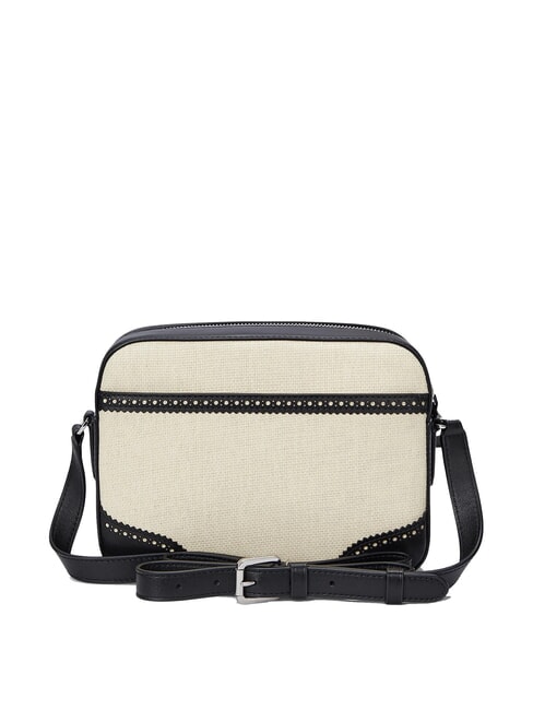 MARCY Straw camera bag with pocket light natural/black - Women’s Bags