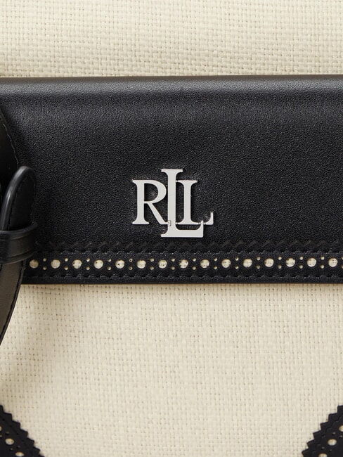 MARCY Straw camera bag with pocket light natural/black - Women’s Bags