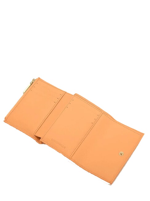 METALLIC SOFT Small wallet in textured leather sunrise - Women’s Wallets