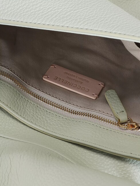 MAGIE SOFT Leather shoulder bag with shoulder strap celadon green - Women’s Bags
